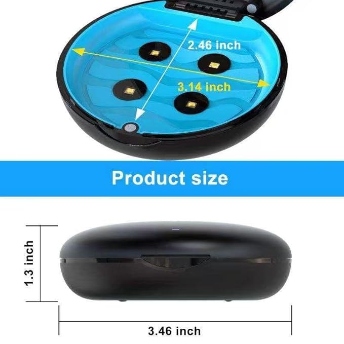 Portable UV Sanitizing Case, 360° Retainer Cleaner with UVC Light, Compact Travel Cleaning Case