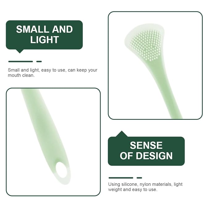 2Pcs Dual-Sided Silicone Tongue Scrapers for Adults and, Mint Green and Lavender, Flexible Tongue Cleaning Tools for Oral Hygiene and Breath Freshening at Home
