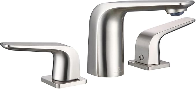 TOCALOCA Widespread Bathroom Faucet 3 Hole Bathroom Sink Faucet Brushed Nickel 2 Handles Vanity Faucet Brass, Anti-Fingerprint Modern Bathroom Basin Faucet