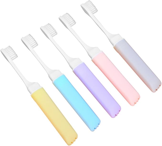 GOOHOCHY Professional Soft Bristle Toothbrushes 5pcs Portable Travel Toothbrush Set Convenient Wear-Resistant Daily Tooth Brush for Household Oral Care Random Color Random Color