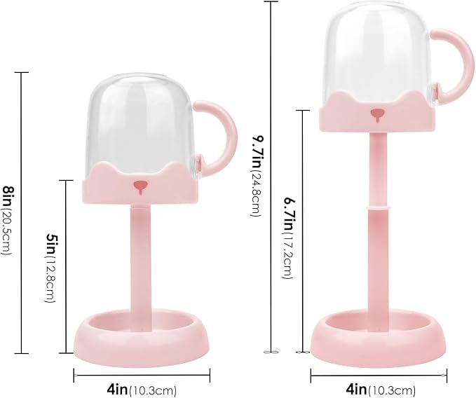 Adjustable Toothbrush Holders for Bathrooms, Plastic Tooth Brush Holder with Cover, Toothbrush and Toothpaste Storage Organizer for Dormitory Countertop (Pink)