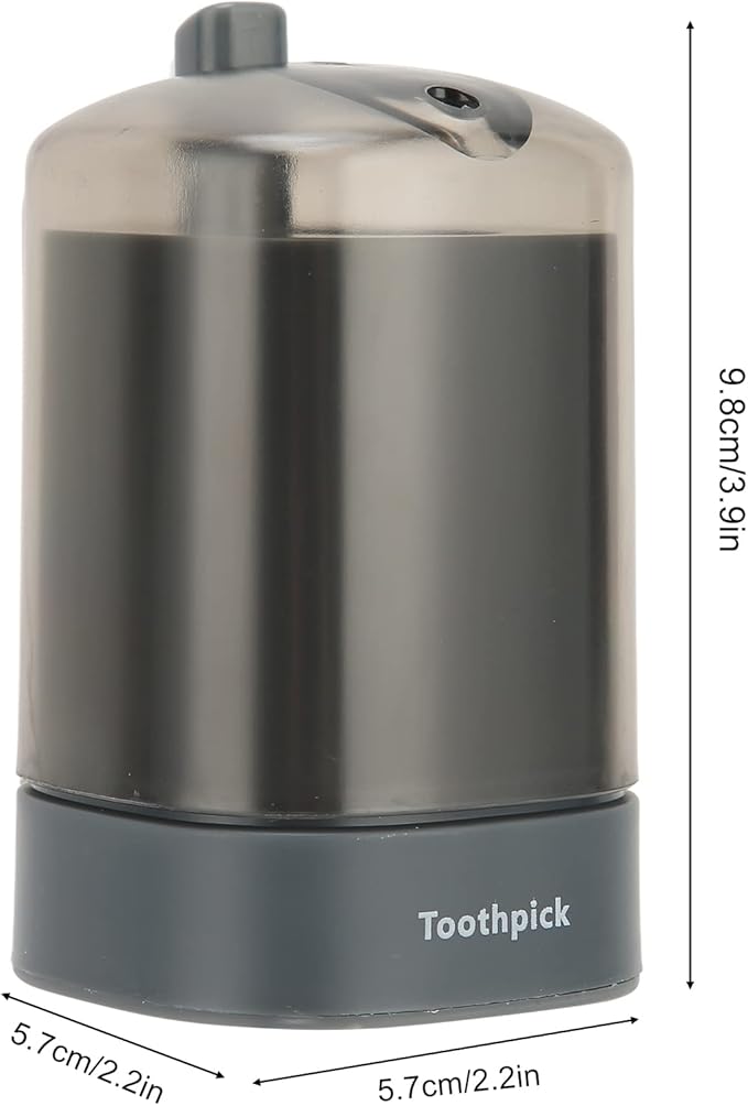 ZJchao Toothpick Dispenser, Automatic Popping Up Toothpick Holder, Black, PP Material, Compact, 80 Toothpicks Capacity