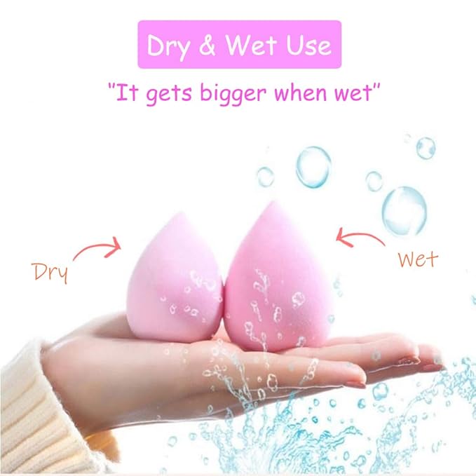 45pcs Makeup Sponge Blender Set - 39 Pcs Latex-Free Vegan Sponges with 6 Pcs Makeup Blender Holder, Beauty Cosmetic Foundation Blending Powder Puff for Liquid Powers BB Cream (Style 2)