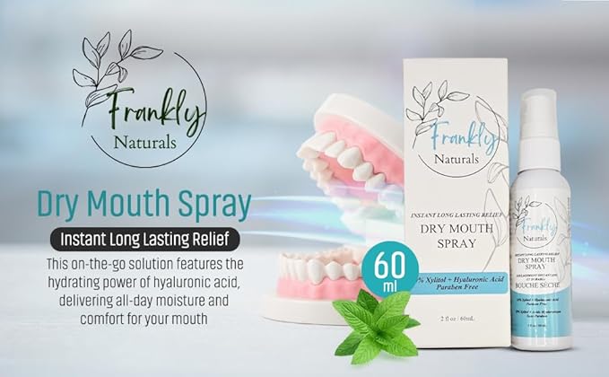 Dry Mouth Spray - Frankly Naturals - With Xylitol, Fast Acting, Long Lasting, Non-Acidic