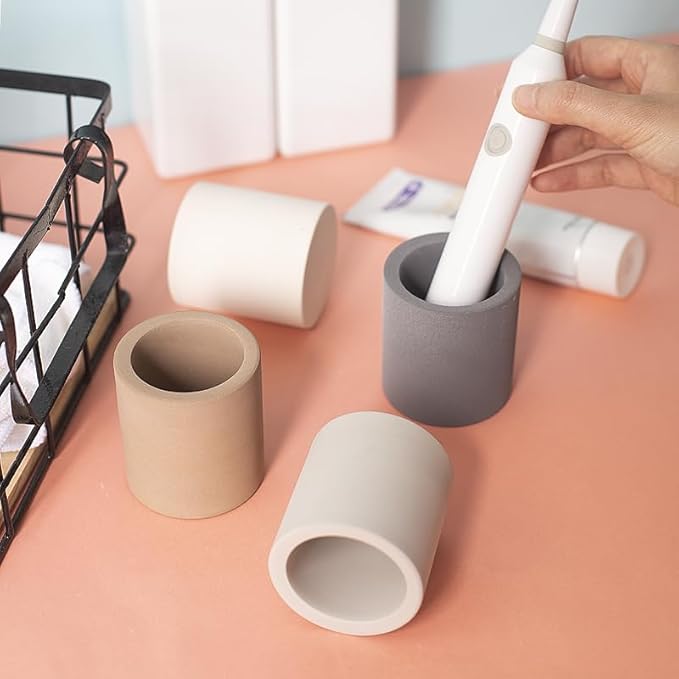 Mini Toothbrush Holders for Bathrooms - Diatomite Quick-Dry Organizer, Compact Portable Toothbrush Holder for Countertop, Shower & Travel Storage