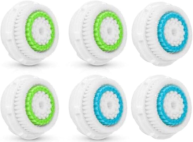 Facial Cleansing Brush Heads,Face Brush Head Replacements Compatible with Clarisonic Mia 1, Mia 2, Mia Fit, Alpha Fit, Smart Profile Uplift,Deep Pore and Sensitive（6 Pack）