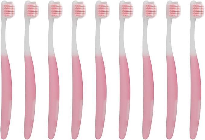 Semme Interdental Tooth Brush Cleaning Kit 10 Pcs Soft Rubber Handle Care Tools for Braces Wearers and Oral Health Pink