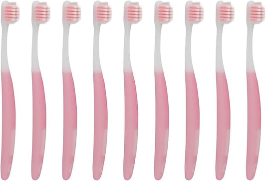 Semme Interdental Tooth Brush Cleaning Kit 10 Pcs Soft Rubber Handle Care Tools for Braces Wearers and Oral Health Pink