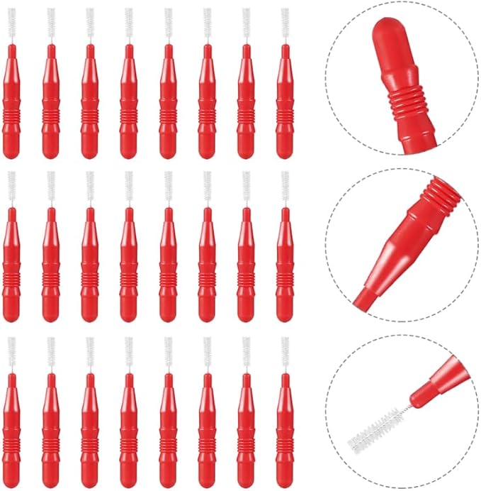 HOMSFOU 50 Pcs Care Tool Interdental Tooth Floss: Plastic Tooth Floss Toothpick 2.5mm, Dental Head for Daily Oral Hygiene, Teeth Cleaning Tool & Oral Care Accessories for Home & Travel, Red