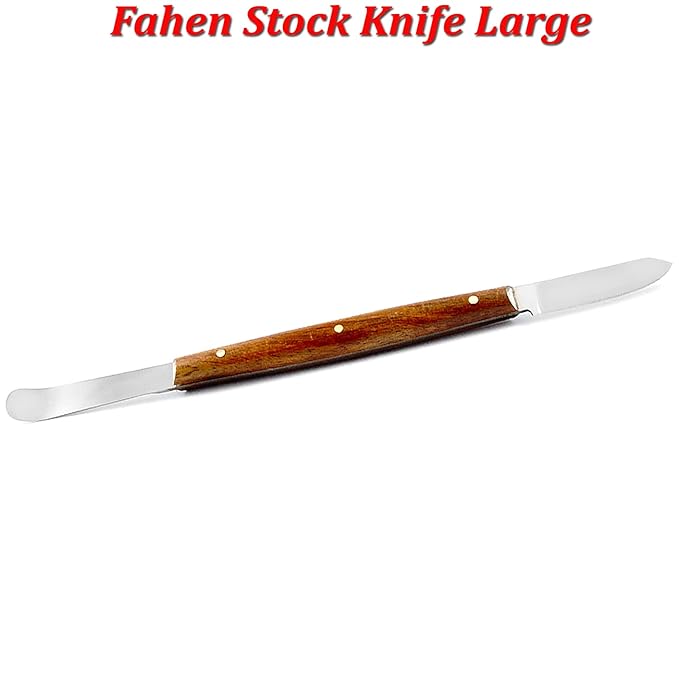 MEDSPO Professional Dental Carvers | Cement Spatula Stock Knife | Single Double End | Sculpting Wax Modeling Mixing | Lab Tools (FahenStock Wax Knife Large)