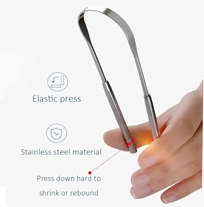 Four-person family set Premium Stainless Steel Tongue Scraper Set, 4 Pack Metal Oral Cleaners for Adults, Professional Dental Hygiene Tools, 5.8 Inch Length