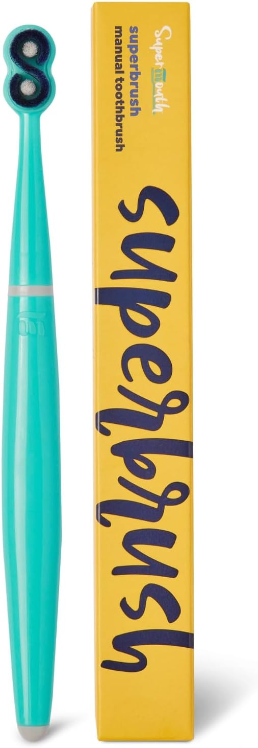 SuperMouth® SuperBrush Jr.® Kids Manual Toothbrush – Soft Patented SuperBristles® Clean Baby Teeth 30X Better, Gentle Plaque Removal, Augmented Reality Teaches Proper Brushing