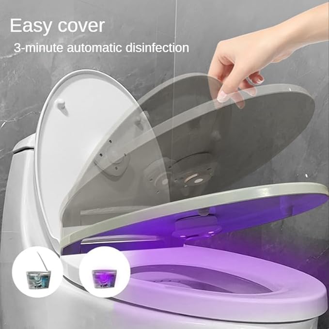 Toilet Lid Clean Lights Smart Toilet Lid UV Light Attachment with Built-in Rechargeable Battery, Reduces Bacterial Exposure, Easy-to-Install Hygiene Solution for Bathroom Cleanliness