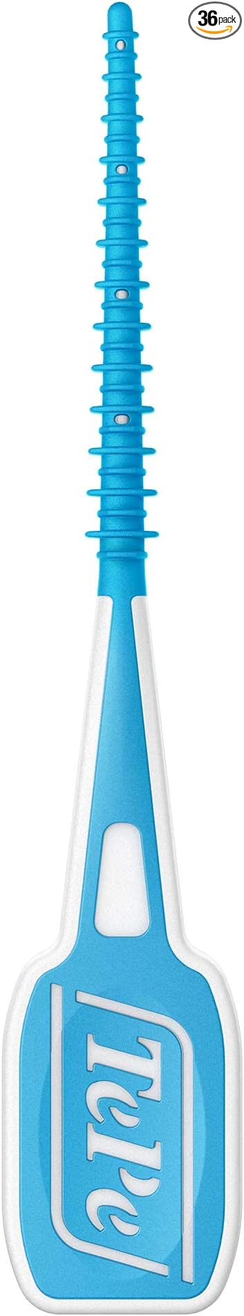 TEPE Dental Floss Picks, Tooth Picks Flossers, Floss Sticks, EasyPicks M/L, Blue, 36 Pk