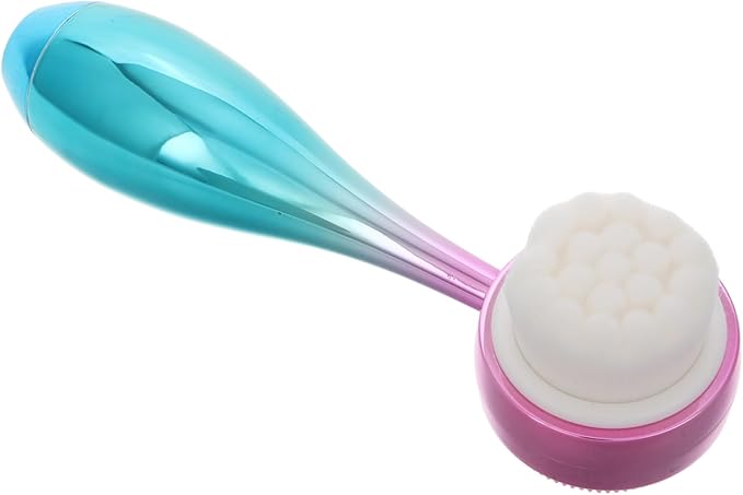 Dual-Sided Face Cleaning Brush Manual Silicone Facial Brush for Skin Exfoliating Face Scrubber Lip Scrubber Facial Cleansing Tools Travel-Friendly