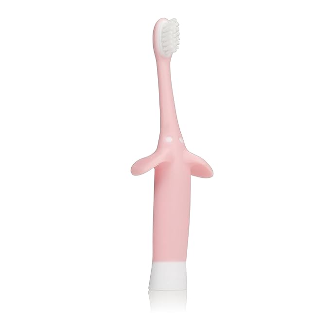 Dr. Brown's Infant-to-Toddler Training Toothbrush, Soft for Baby's First Teeth, Pink Elephant, 0-3 Years & Tooth and Gum Wipes, 30 Count