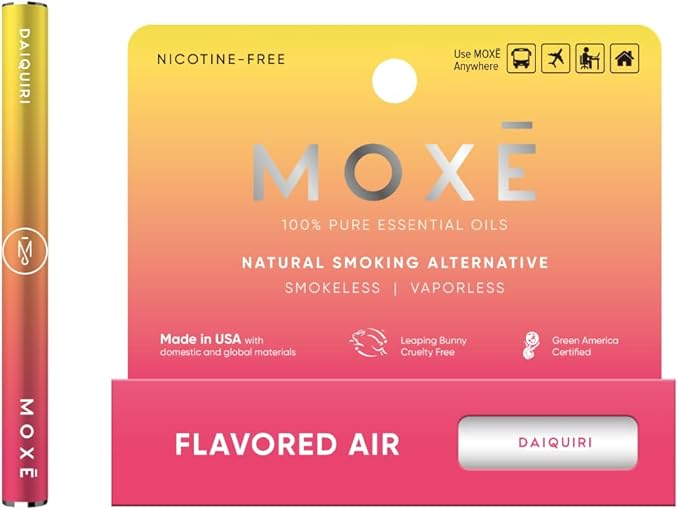 MOXE Natural Daiquiri Air Inhaler | Non Electric Long-Lasting Flavored Air Refreshing Support | Oral Fixation Passionfruit, Orange, Vanilla & Menthol Essential Oils, Craving
