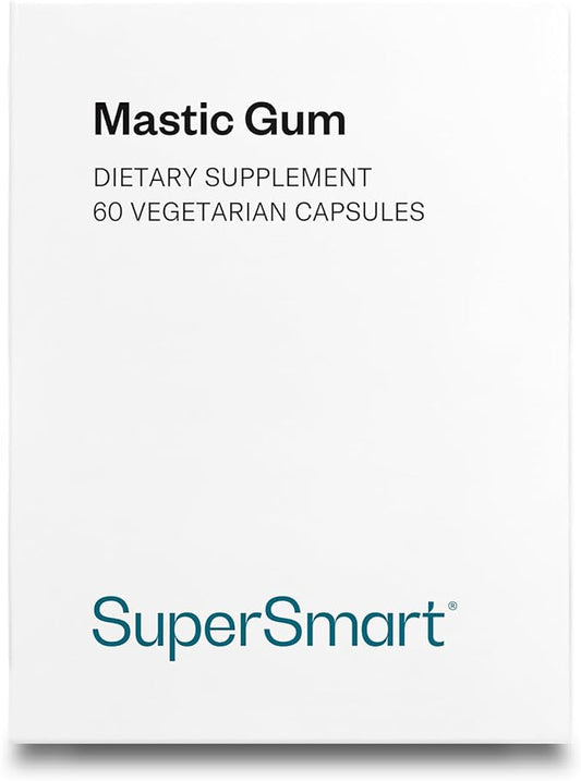 Supersmart Mastic Gum Supplement 2000mg per Day - Natural Mastic Tree Extract for H. Pylori | Non-GMO & Gluten Free - 60 Vegetarian Capsules