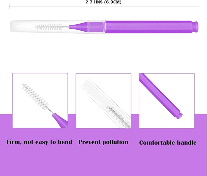 EasyHonor Braces Brush for Cleaner Interdental Brush Toothpick Dental Tooth Flossing Head Oral Dental Hygiene Flosser Toothpick Cleaners Tooth Cleaning Tool (5 Warm Colors,75pcs)
