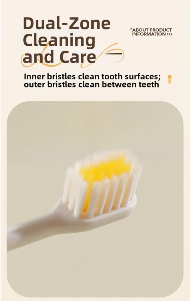 Portable 2-in-1 Travel Toothbrush Set with Compact PP Case and Soft Bristles for Gentle Cleaning, Integrated Toothpaste Storage Holder for On-the-Go Dental Care(Yellow)