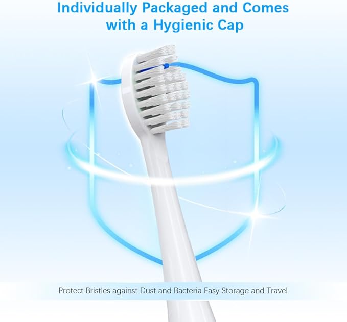Replacement Brush Heads Compatible for 𝗪𝗮𝘁𝗲𝗿𝗽𝗶𝗸 𝐒𝐨𝐧𝐢𝐜-𝐅𝐮𝐬𝐢𝐨𝐧 2.0 Flossing Toothbrush (SF-01/ SF-02/ SF-03/ SF-04) with 3 Count Soft Bristles (White, Full Size)