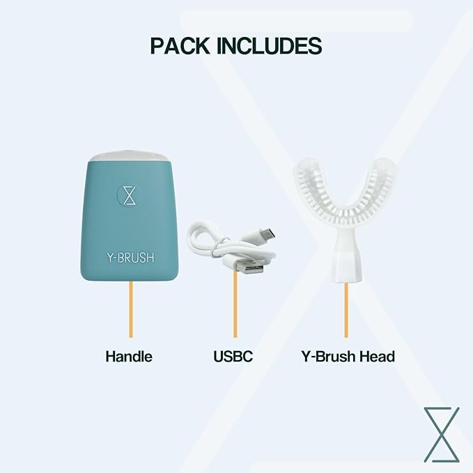 Y-Brush New 2025 Essential - Sonic Electric Toothbrush - 3 Months Battery Life with USB-C - 2 Brushing Modes - Clinically Proven - Adult