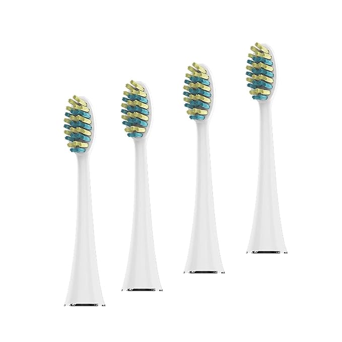 Voom Sonic Pro 7 Rechargeable Electronic Toothbrush + Pro 7 Series Replacement Brush Heads - 2-Minute Timer with Quadrant Pacing & 5 Adjustable Speeds,Soft Dupont Nylon Bristles Oral Care - Sliver