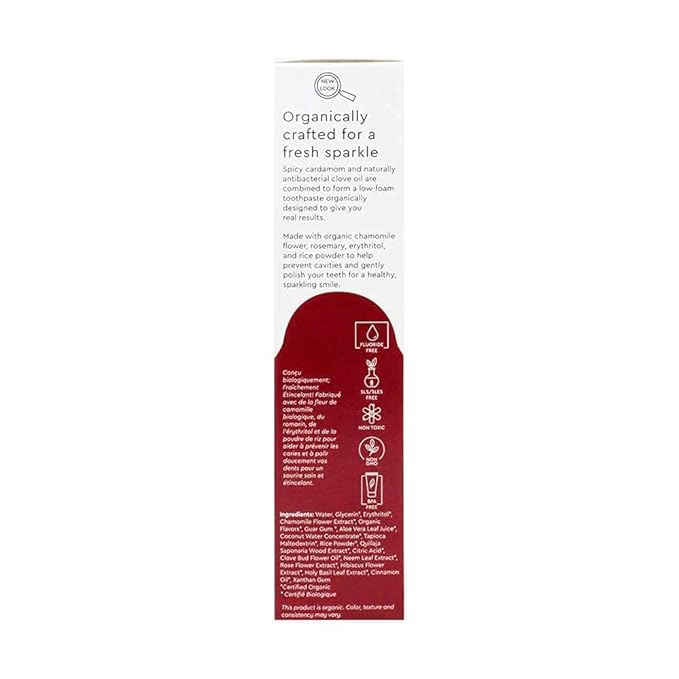 RADIUS USDA Organic Toothpaste 3oz Non Toxic Chemical-Free Gluten-Free Designed to Improve Gum Health & Prevent Cavity - Clove Cardamom - Pack of 6