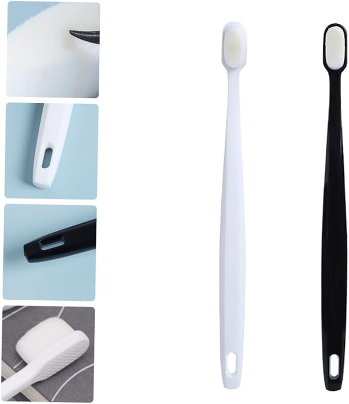 2Pcs Soft Toothbrush for Adults Sensitive Gum Care Super Soft Bristles for Plaque Removal Ergonomic Handle for Home and Travel Use