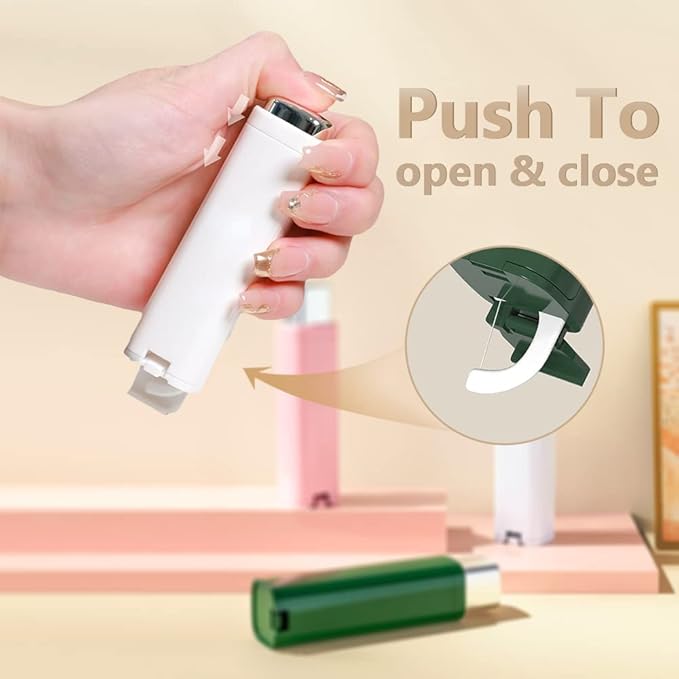 Portable Floss Dispenser with 100 Pcs Dental Floss, Dental Floss Dispenser Dental Floss Picks Case,Portable Automatic Floss Dispenser Floss Organizer Travel Floss Case (White-3PCS)