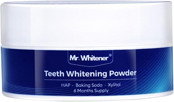 Teeth Whitening Powder 30g, Toothpaste Whitening Powder 6 Months Supply, Dentist-Approved & Enamel-Safe, Tea, Coffee, Wine, Smoking & Yellow Tooth Stain Removal Without Sensitivity, Fresh Mint Flavor