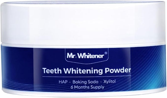Teeth Whitening Powder 30g, Toothpaste Whitening Powder 6 Months Supply, Dentist-Approved & Enamel-Safe, Tea, Coffee, Wine, Smoking & Yellow Tooth Stain Removal Without Sensitivity, Fresh Mint Flavor