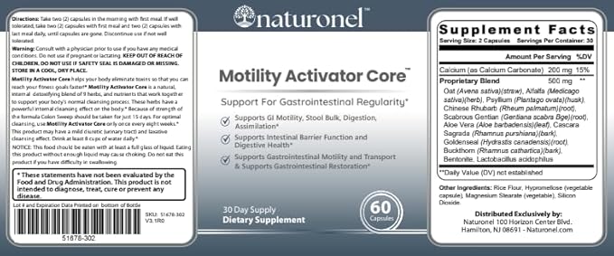 Motility Activator Core Capsules - Cleanse Pills Daily Premium Support, Motility Activator Cleanse Natural Digestive Formula for Overall Health & Wellness Supplement (3)