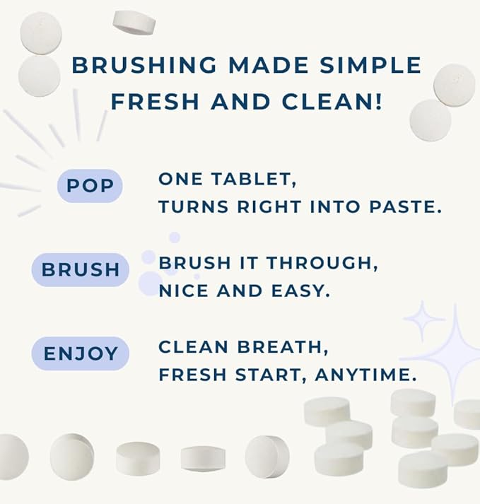 Smile More Toothpaste Tablets with Fluoride & nHAp - Vegan, Enamel Strengthening, Zero Waste, Eco-Friendly Tin (62 Tablets, Cool Mint, Travel-Friendly)