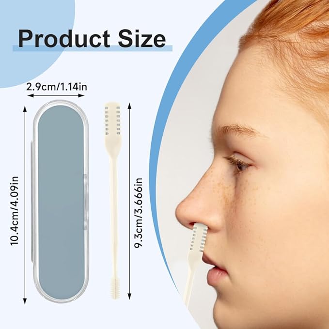 Nasal Hair Cutter, 2026 Upgraded Double Sided Portable Nose Hair Trimmer for Women Men, Travel Essentials Washable Nose Hair Remover Grooming Tool (Beige, 3 Pcs)