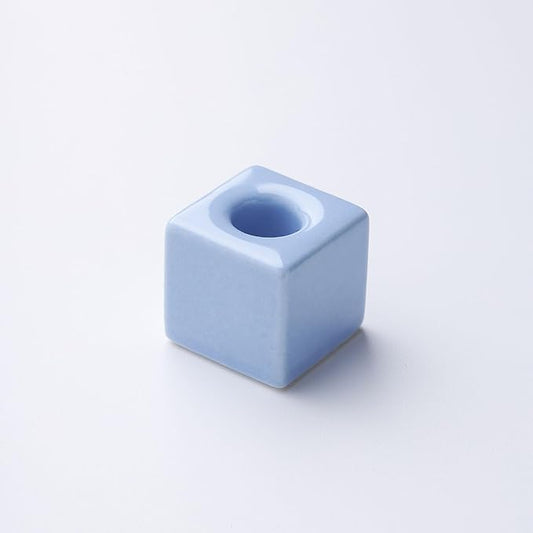 AirMoon Mini Square Ceramic Toothbrush Holder for Bathroom - Blue Small Countertop Organizer, Easy Clean Toothbrush Stand, Suit for Electric Toothbrush Head, Pens & Coffee Spoon