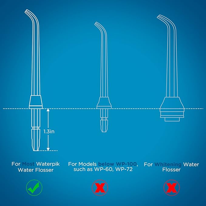 Replacement Heads for Waterpik, Replacement Picks for Water Pik Water Flosser (8 Tips Combo + Storage Case + Travel Case)