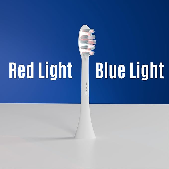 BIOLIGHT Illume Sonic Electric Toothbrush with Red & Blue Light Therapy – Professional Whitening, Gum Care & Advanced Oral Hygiene - White