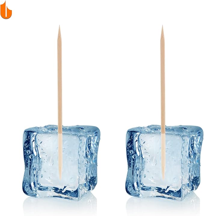 Urbanstrive Sturdy Safe Toothpick Holder with 800 Natural Wood Toothpicks for Teeth Cleaning, Unique Home Design Decoration, Unusual Gift, 2 Pack (White)