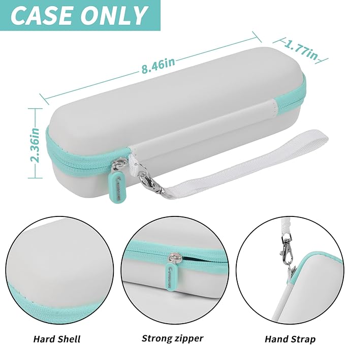 Toothbrush Travel Hard Case Compatible with Oral-B Pro 1000, 2000, 3000, 3500, 1500/ for Philips Sonicare ProtectiveClean 4100 5100 Electric Toothbrush with Mesh Pocket&Carabiner - White (Bag Only)