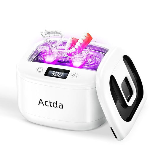 Ultrasonic Retainer Cleaner,Sonic Dental Cleaning Machine,Dental Cleaning Pod Night Guard Cleaner for Dentures, Retainers,Aligner, Mouth Guards, Jewelry Clean, Type-C Charge, 2600MAh,Waterproof.