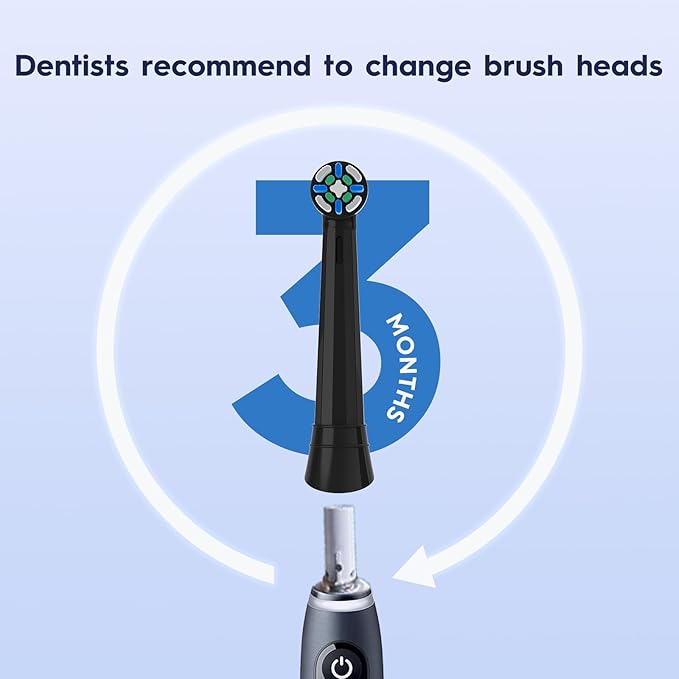 IO Replacement Heads Compatible with Oral B IO 2/3/4/5/6/7/8/9/10/Deep Clean Electric Toothbrushes, Brush Heads Compatible with Oral B IO with Medium Bristles (12 Black)
