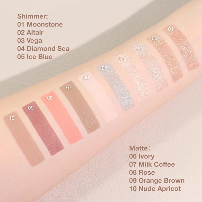 Single Cream Eyeshadow,Ivory Matte Eye shadow Pallette,Waterproof&Long Lasting Mini Eyeshadow,Soft Matte Eye Makeup,Vegan & Cruelty-Free Eye shadow for Brown Blue Green Eyes #06