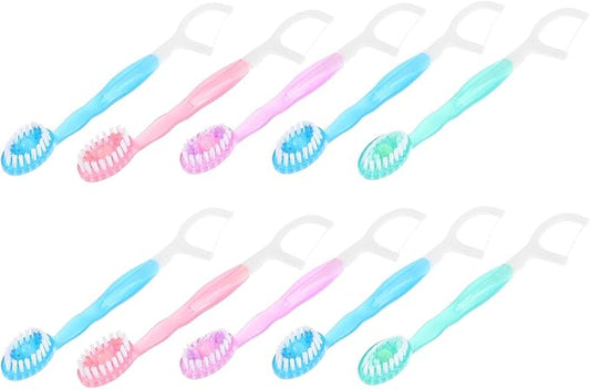 MERRYHAPY 10Pcs Mini Soft Bristles Travel Toothbrush Set Disposable Portable Toothbrushes for Camping and On-The-Go Oral Care