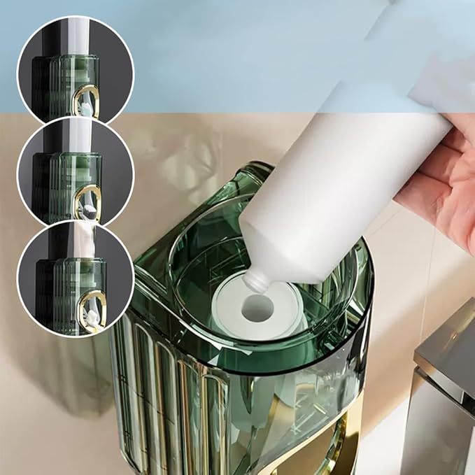 Light Luxury Toothpaste Squeezer, Automatic Toothpaste Squeezer, Toothpaste Dispenser, Household Wall Mounted Non-Punching Squeezer Toothbrush Holder Saves Toothpaste for Home (Color 02)