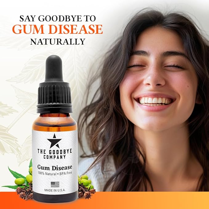The Goodbye Company Gum Disease Treatment - 100% Pure Neem & Clove Oil - Natural Gingivitis Remedy - Non-Toxic, BPA-Free Oral Care - Fast-Acting Gum Healer (30ml)
