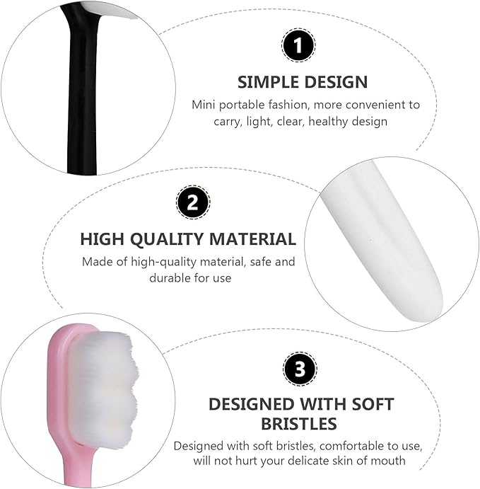 PLAFOPE 8pcs Extra Soft Manual Toothbrushes for Sensitive Teeth with Micro-Nano Floss Bristles Wavy Brush Heads for Oral Care Suitable for Postpartum and Adult Use and Gentle Cleaning