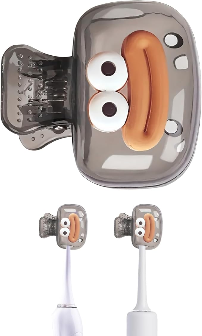 Upgrade Travel Toothbrush Head Covers Toothbrush Protector Cap Brush Pod Case Protective Portable Plastic Clip for Household Travel, Bathroom, School, Camping, Business (R, 2 Pack)