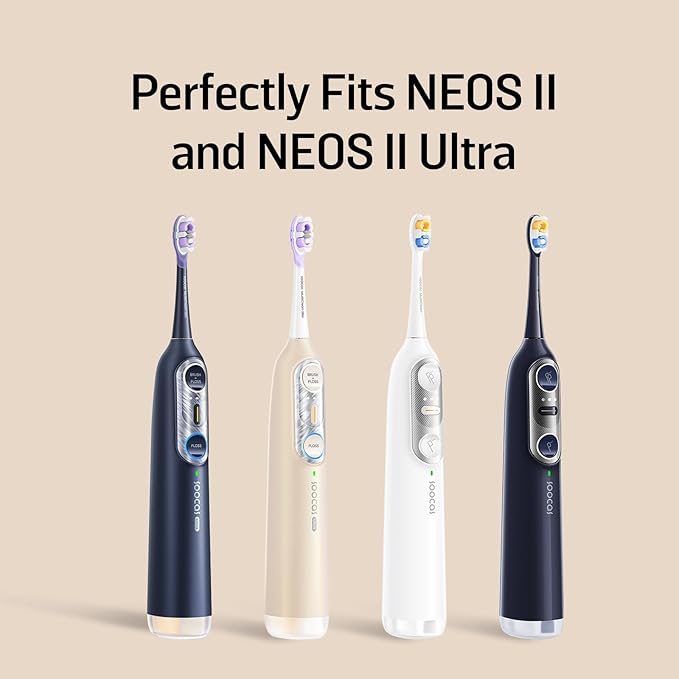 Soocas Multiclean Ultra Soft Electric Toothbrush Replacement Heads, Compatible with Both NEOS II and NEOS II Ultra, 2 Brush Heads, White