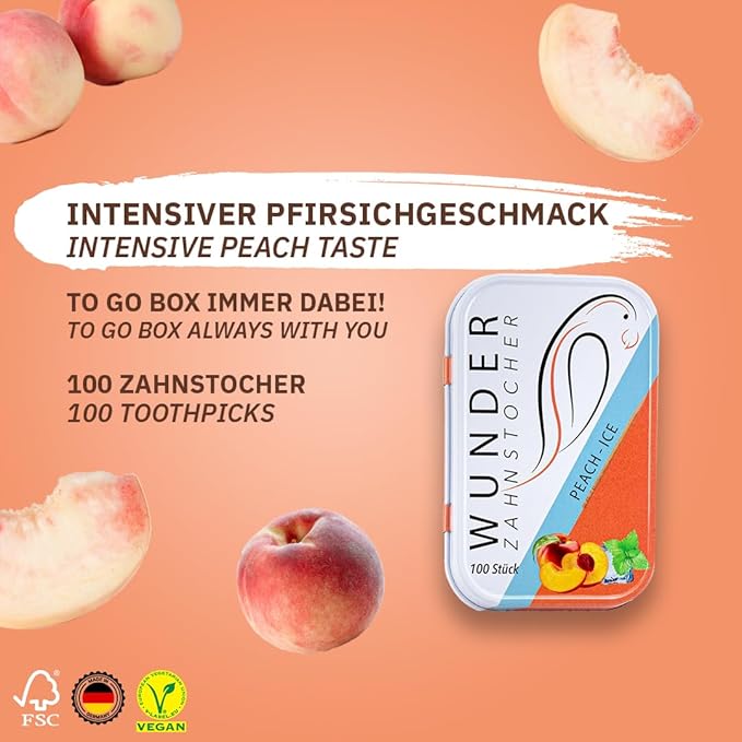 Wonder Toothpick - Flavored toothpicks - Chewing Gum Plastic-Free - Stop Nail Biting - Fresh Breath with Flavored toothpicks - Teeth Cleaning to go - Sugar-Free, Vegan